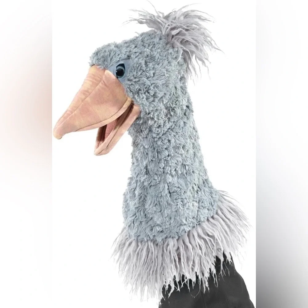 NWT FOLKMANIS Fluffy Gray Shoebill Puppet Toy